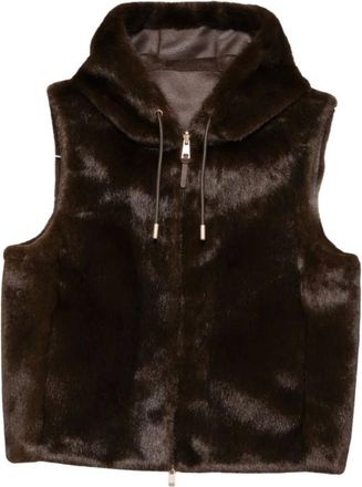 Mabrun Gilet in ecopelliccia - - Jackets - Donna - Marrone - L