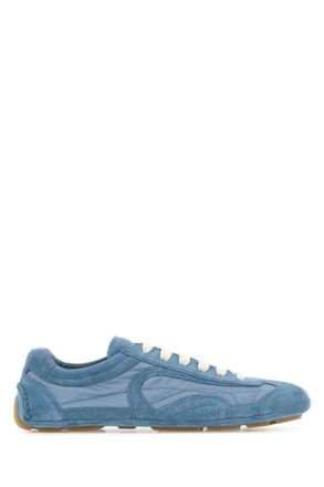 Prada Light Blue Lace Up Sneakers