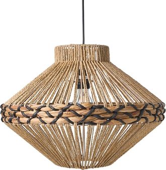 Beliani L&aacute;mpara colgante Cuerda de papel Natural