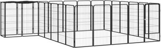 vidaXL Jaula Perros 26 Paneles Acero Recubierto Polvo Negro 50x100 Cm Vidaxl