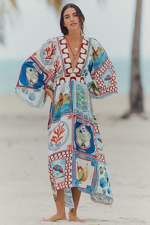 Farm Rio x Anthropologie Wide-Sleeve Midi Dress