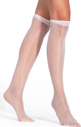 Lechery 2-Pack Lustrous Silky Sheer Knee-High Socks in White at Nordstrom