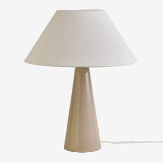 Sklum L&aacute;mpara De Mesa 60 Cm En Cer&aacute;mica Y Lino Jevora Sklum