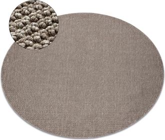 RugsX Alfombra Casablanca Loop C&iacute;rculo Marr&oacute;n, Lazo, Suave Brown Circulo 200 Cm