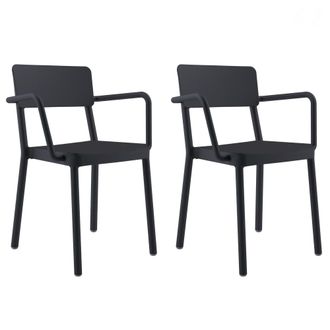 Resol Set 2 Sillas Con Brazos Interior, Exterior Negro Lisboa Resol