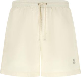 Brunello Cucinelli White Polyester Swim Mens Shorts