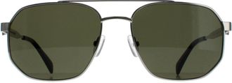 Alexander McQueen Aviator Silver Green AM0458S