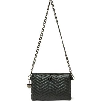 Think Royln Almost Famous Quilted Crossbody Bag in Pearl Black at Nordstrom