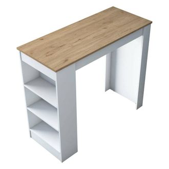 Dmora Mesa fija en madera melaminada nogal marr&oacute;n 120x50x100h cm