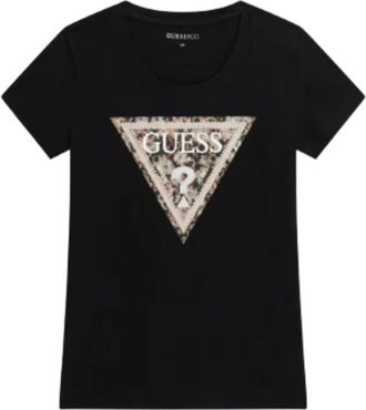 Guess Leo Triangle Tee - Dames - T-shirts - Zwart - L - Katoen - Tops