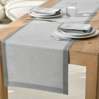 KASANOVA Runner 40x120 cm Chambray grigio bordato