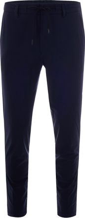 BOSS Reversible Drawstring Slim-Fit Trousers in Dark Blue Jersey