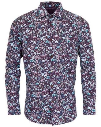 Lords of Harlech Nicoli Button-Up Shirt in Mystic Floral Plum at Nordstrom, Size Xx-Large