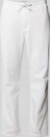 Tom Tailor Regular Fit Leinenhose mit elastischem Bund in Weiss, Gr&ouml;&szlig;e M
