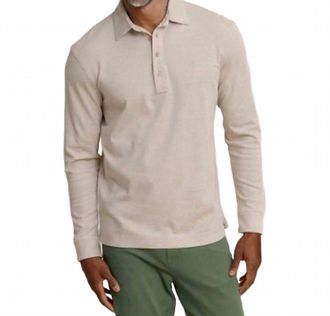 Southern Tide Sandy Cay Long Sleeve Knit Polo In Sandstone Khaki