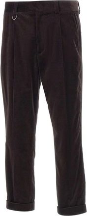 Paolo Pecora Stretch Velvet Broek - Heren - Slim Fit Broeken - Bruin - S - Broeken