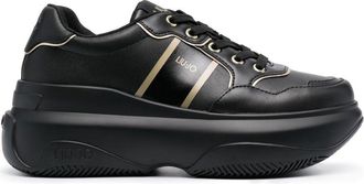 Liu Jo June platform lace-up sneakers - women - Leather - 41 - Black