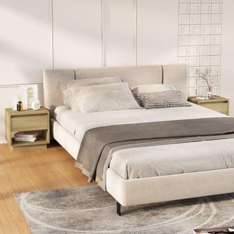 vidaXL Vidaxl - Mesitas De Noche 2 Uds Contrachapada Roble Sonoma 45x34x44 Cm
