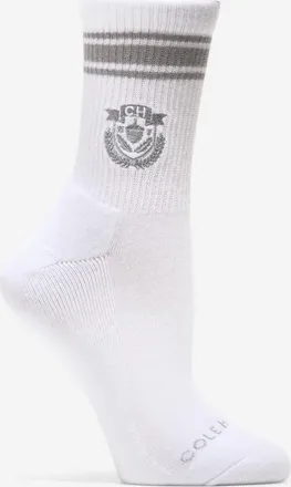 Cole Haan Womens Embroidery Quarter Socks - White Size Small/Medium