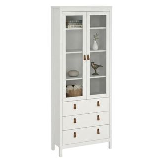 Dmora Vitrina Laurette, Aparador De Exposici&oacute;n, Vitrina Multiusos, Aparador De Sal&oacute;n, 78x33 H199 Cm, Blanco - Dmora