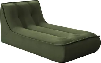 Oviala Chaise longue de tela 165 x 80 x 70 cm verde