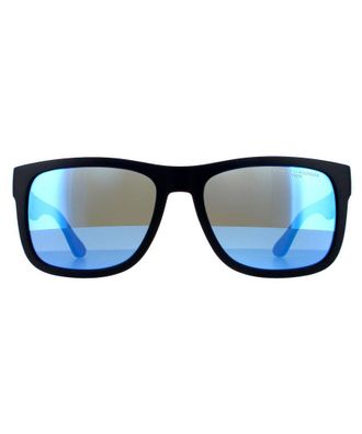 Tommy Hilfiger Rectangle Mens Matte Blue Mirror Sunglasses - One Size