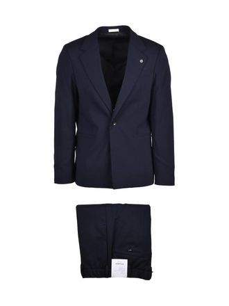 Officina 36 Blue Polyester Wool Lycra Sartorial Suit