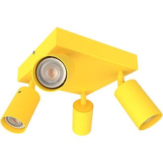 Lumicom Form q Plafoniera, 4X GU10, max 33W, metallo, giallo, 30x30cm - Lumicom