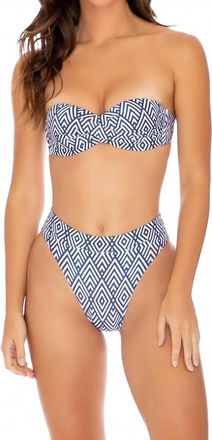 Luli Fama High Leg Banded Waist Bikini Bottom In Mesmerized