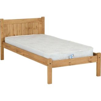 Seconique Seconique - Maya 3 Feet Bed Frame - L198.5 x W100 x H85 cm - Distressed Waxed Pine