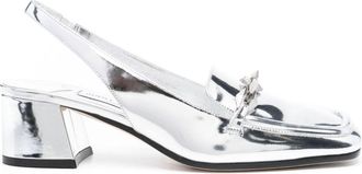 Jimmy Choo London Diamond Tilda 45mm pumps - women - Patent Calf Leather/Calf Leather/Calf Leather/Rubber - 38 - Silver