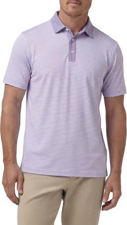 Mizzen+Main Versa Trim Fit Performance Golf Polo in Purple Dusk Stripe at Nordstrom, Size Xx-Large