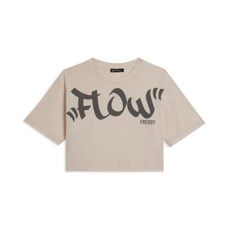Freddy T-shirt cropped con stampa Flow centrale