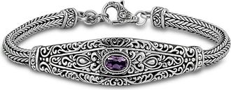 Samuel B. Sterling Silver Filigree Amethyst Bracelet in Purple at Nordstrom Rack