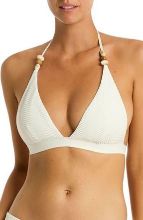 Sea Level Australia Caracus Triangle Halter Bikini Top in Coconut at Nordstrom Rack, Size 12 Us / 16 Au