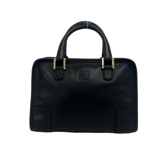 Loewe Black Leather Boston Bag Handbag Tote Bag (Pre-Owned)
