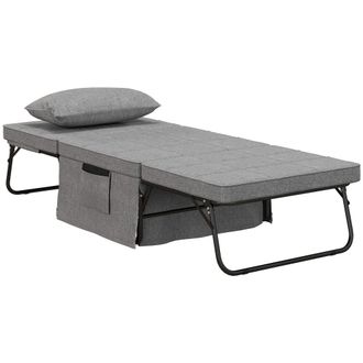 HOMCOM Sill&oacute;n cama 75x80x74 cm gris