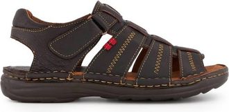 Andrea Mens Leather Sandal In Dark Brown