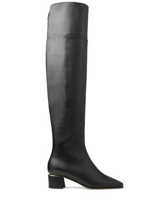 Jimmy Choo London Loren 45mm knee-length boots - women - Rubber/Lambskin/Calf Leather/Goat Skin/Calf Leather - 36,5 - Black
