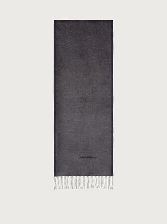Ferragamo Men Scarf with fringes Blue