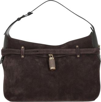 Borbonese Borsa Hobo S - Dames - Schoudertassen - Bruin - ONE Size - Leer - Tassen