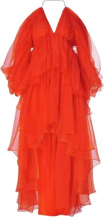 Zimmermann Rode Zijden Asymmetrische Jurk - Dames - Feestkleedjes - Rood - L - Kleedjes