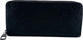 Louis Vuitton Black Leather Long Wallet (Bi-Fold) (Pre-Owned)