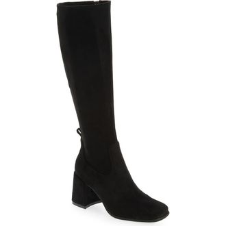 Jeffrey Campbell Hot Lava Knee High Stretch Boot in Black Suede at Nordstrom Rack, Size 10 Regular Calf