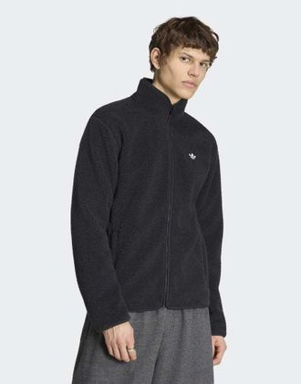 adidas Originals Trefoil Essentials - Felpa in pile soffice nero