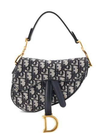 Dior Saddle Handbag Oblique Canvas Mini shoulder bag - Blue