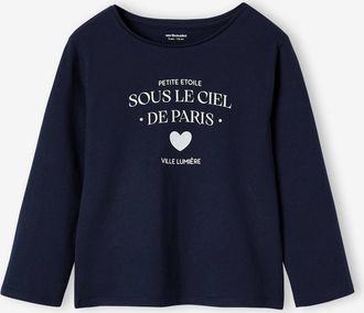 Vertbaudet Mädchen Langarmshirt BASIC mit Recycling-Baumwolle marine