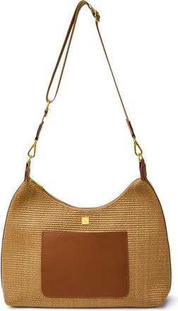 Think Royln Seaside Satchel in Sand Dune Raffia And Mocha at Nordstrom