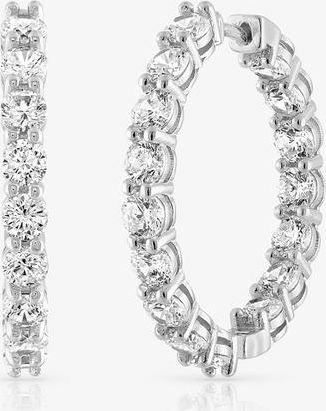 BEN ONI Inside Out CZ Hoop Earrings in Silver at Nordstrom