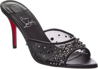 Christian Louboutin Miss Z Degrastrass 85 Mesh & Leather Mule